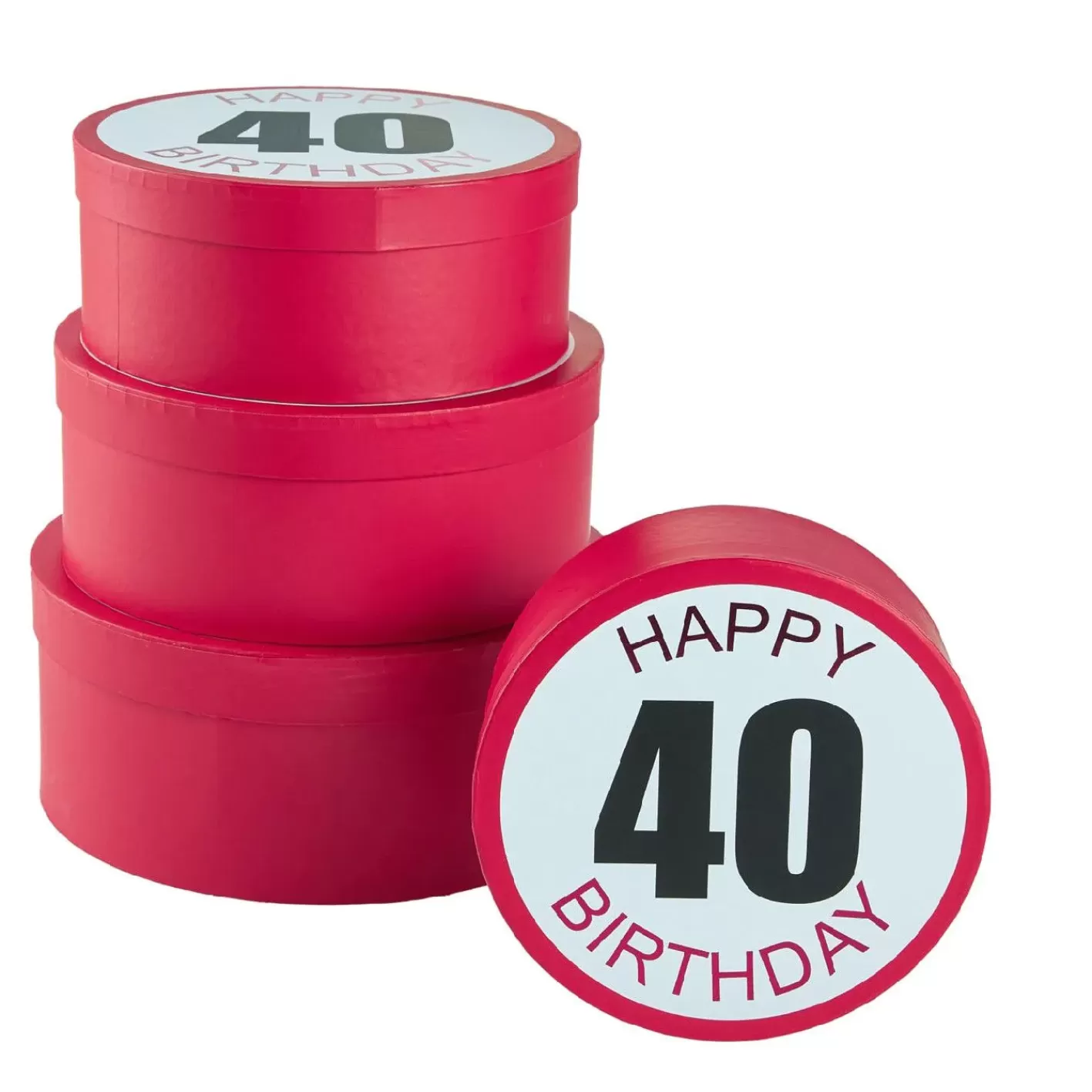 NANU-NANA 4er Set Geschenkkarton Geburtstag/40, Rund Flash Sale