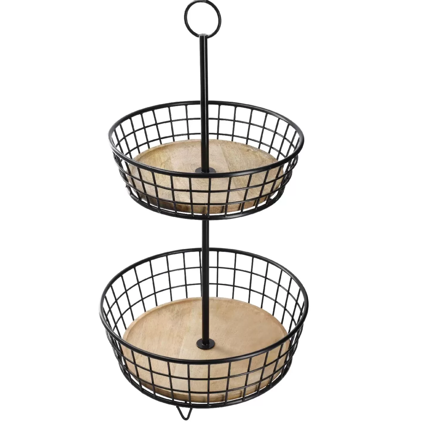 NANU-NANA Etagere Holz/Metall, 2 Körbe, Schwarz, 68 Cm Online