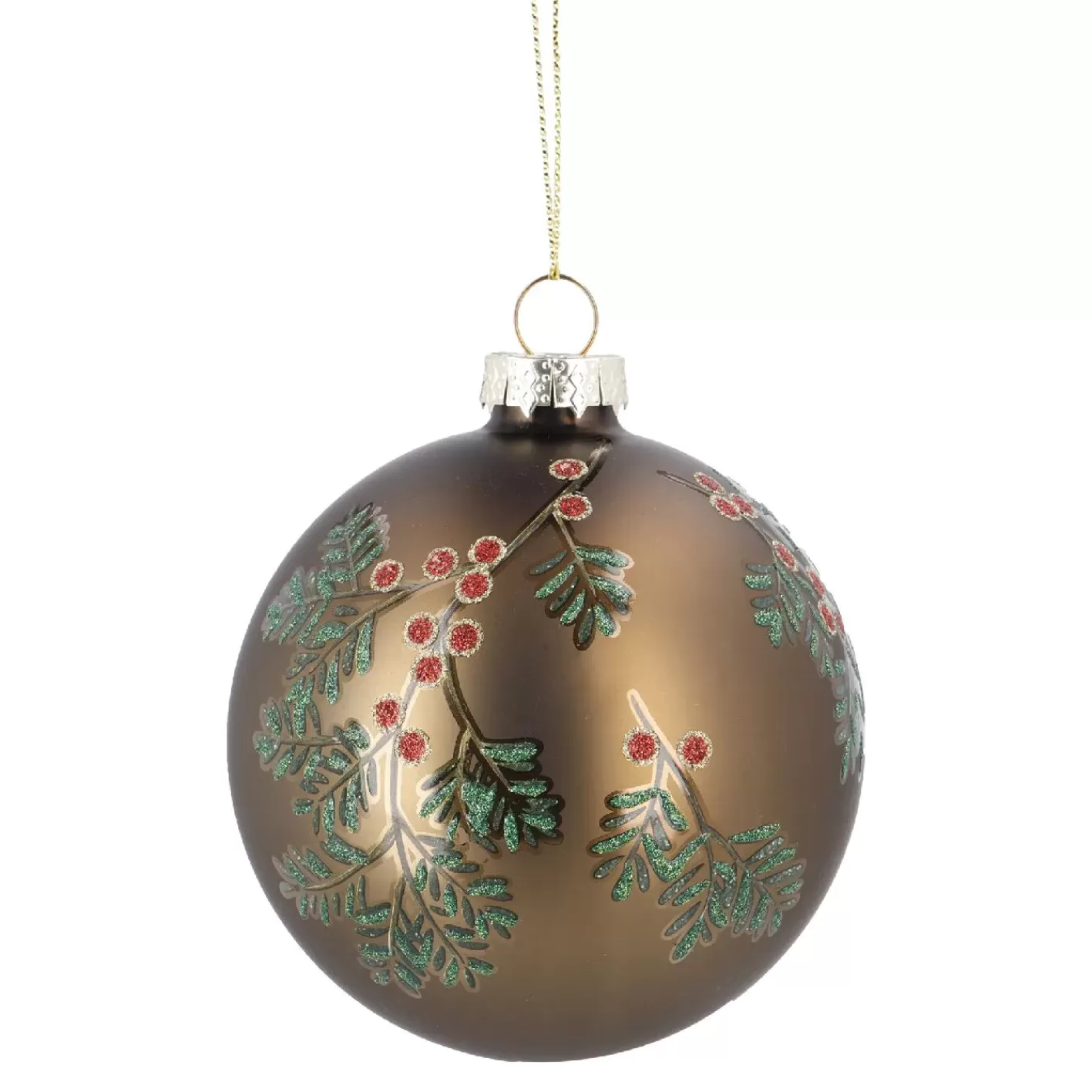 NANU-NANA Glaskugel Vintage, Ilex/braun/matt, 8 Cm Cheap