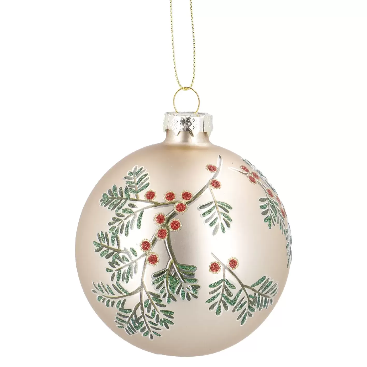 NANU-NANA Glaskugel Vintage, Ilex/champagner/matt, 8 Cm Best