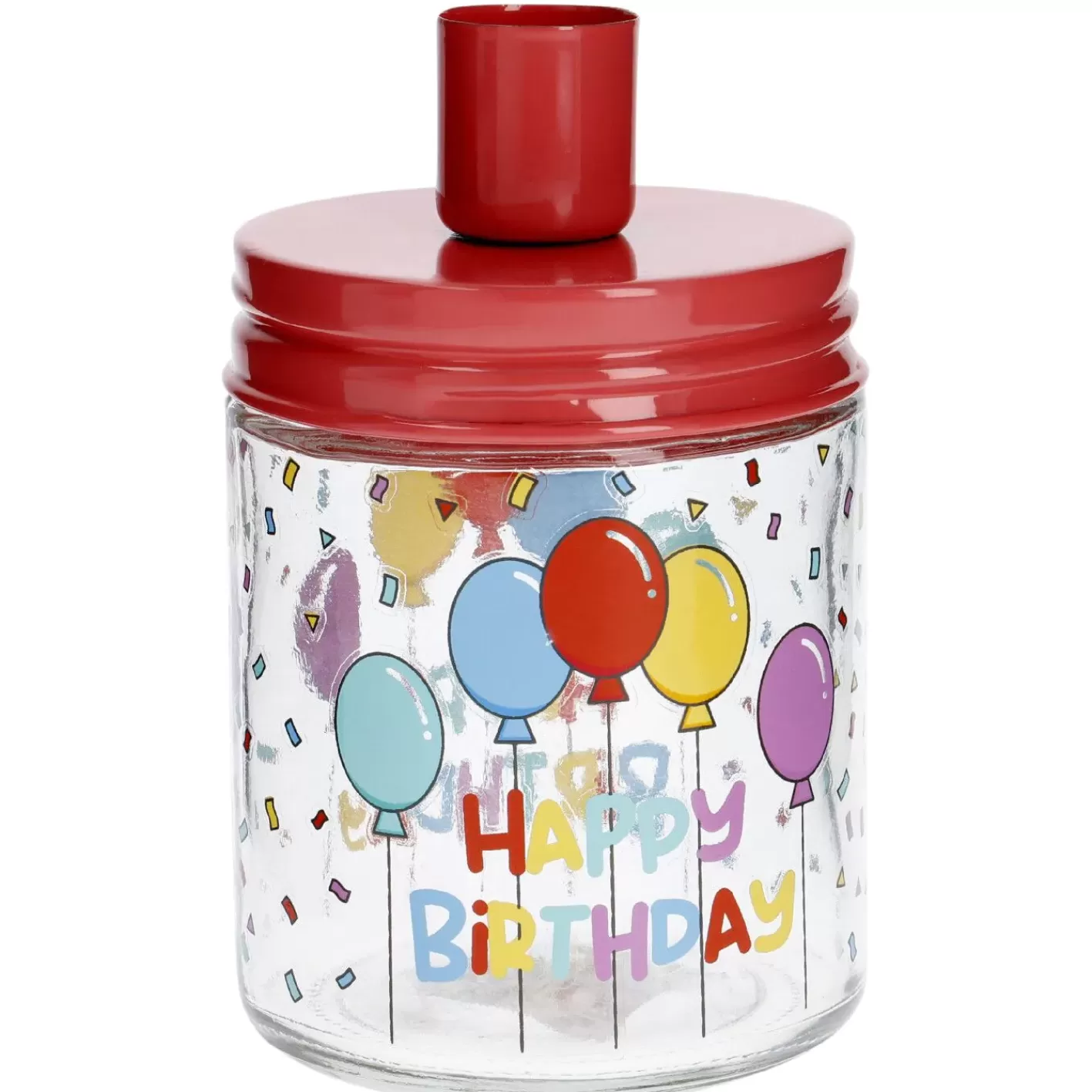 NANU-NANA Kerzenhalter Geburtstag, Schraubglas, Rot Best Sale