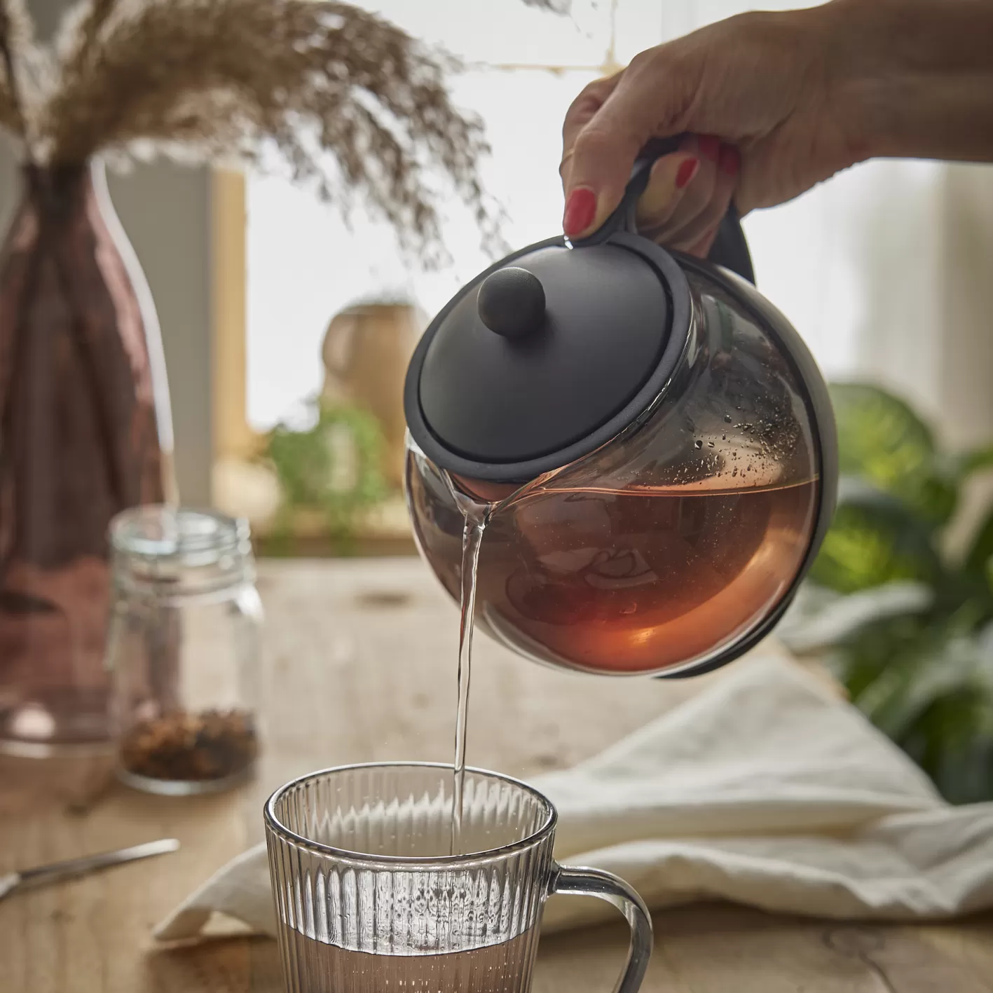 NANU-NANA Teekanne Mit Filter, Schwarz, 1250 Ml Fashion